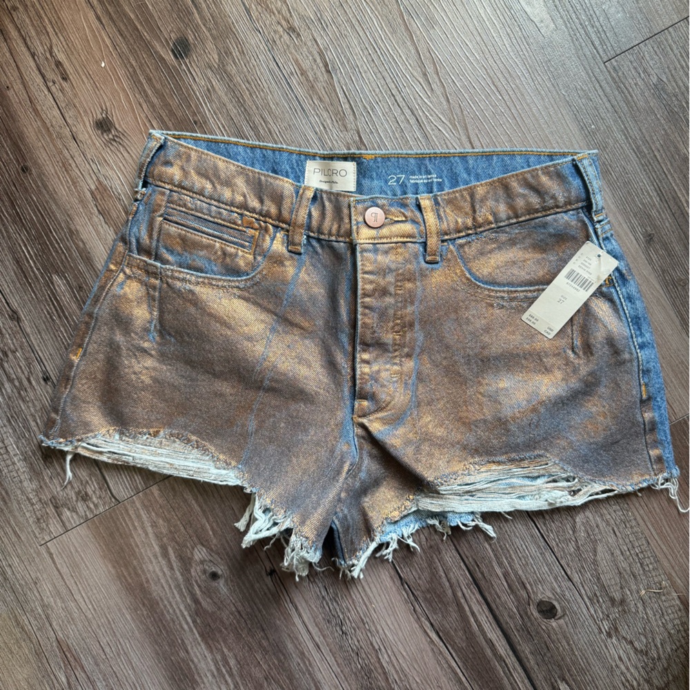 NWT Anthropologie The Devon Denim Shorts by Pilcro: Coated Edition - Picture 5 of 13